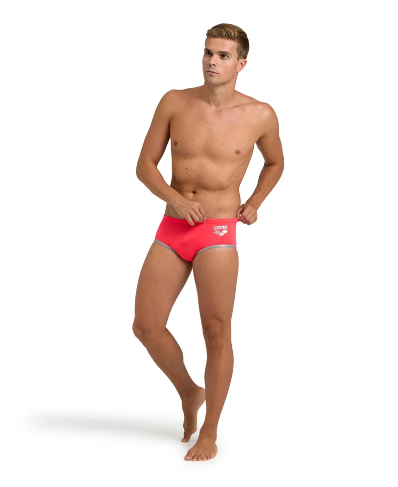 Arena Herren ONE 12 cm Brief Biglogo Fluo Red-Silver