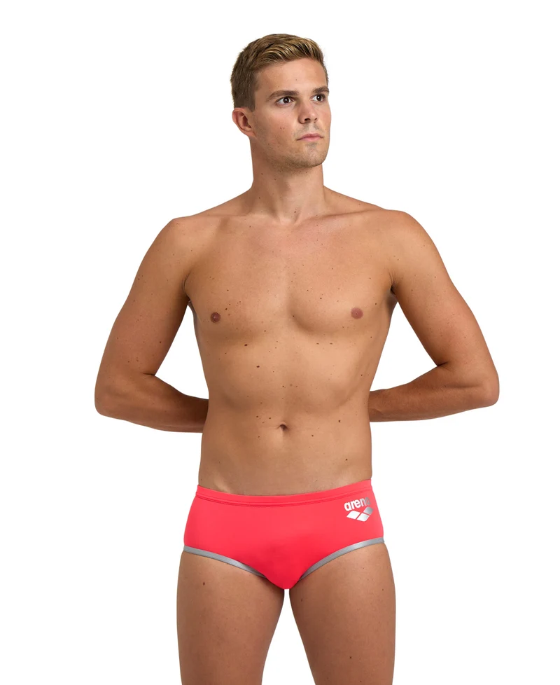 Arena Herren ONE 12 cm Brief Biglogo Fluo Red-Silver