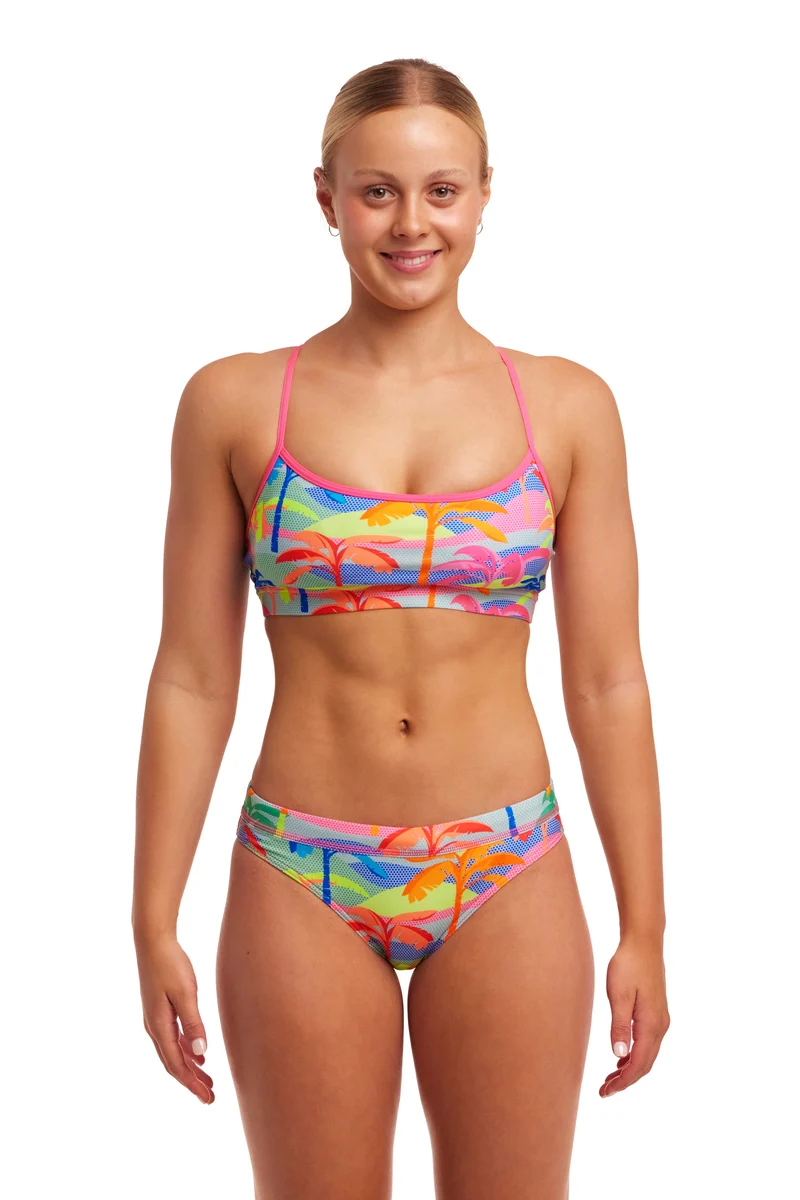 Funkita Damen Bikini Crop Top Poka Palm