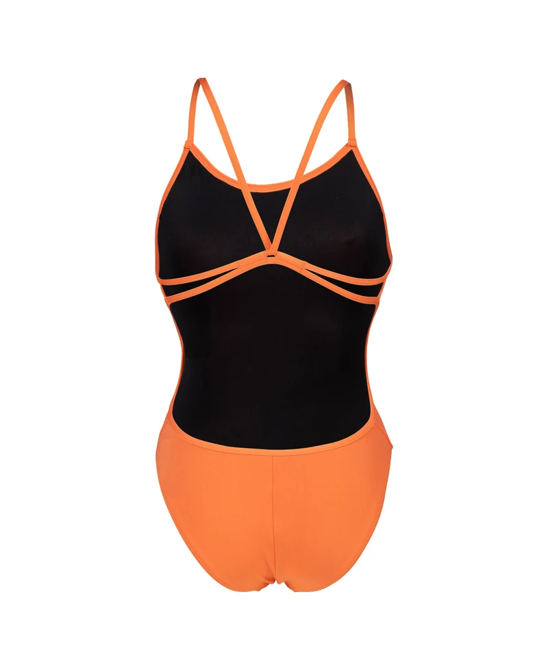 Arena Damen Sport Badeanzug Lace Back Solid nespola / black