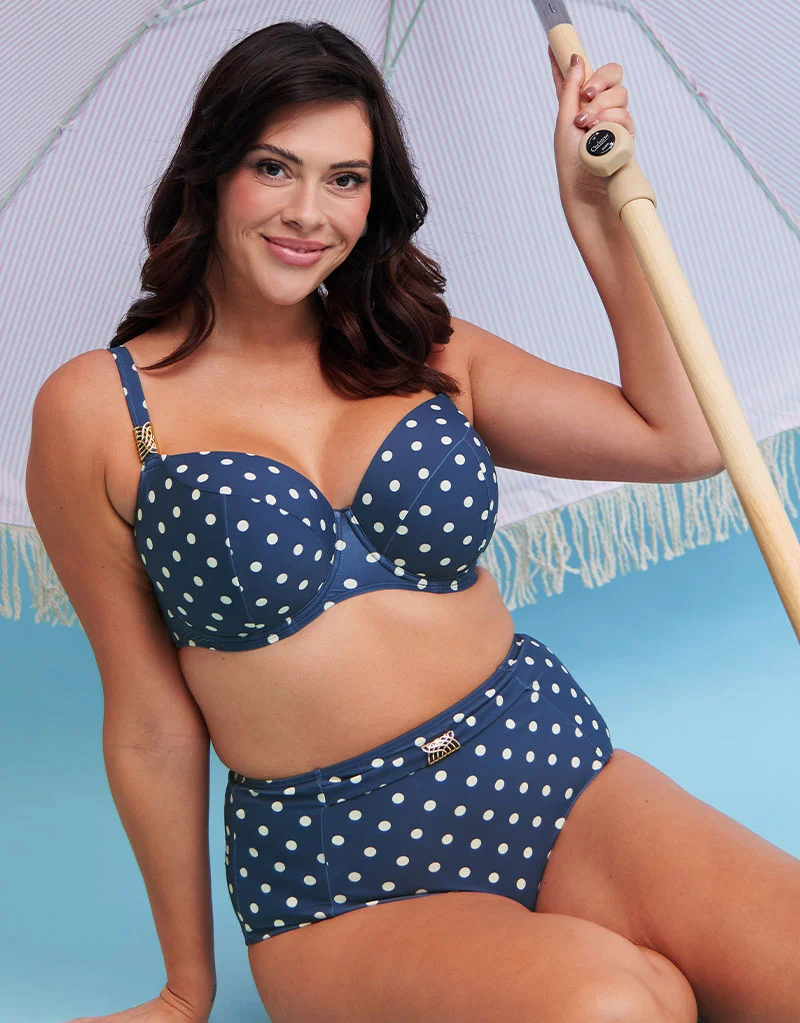 Flirtelle Salento Coast Padded Balcony Bikini Top Polka Dot Print