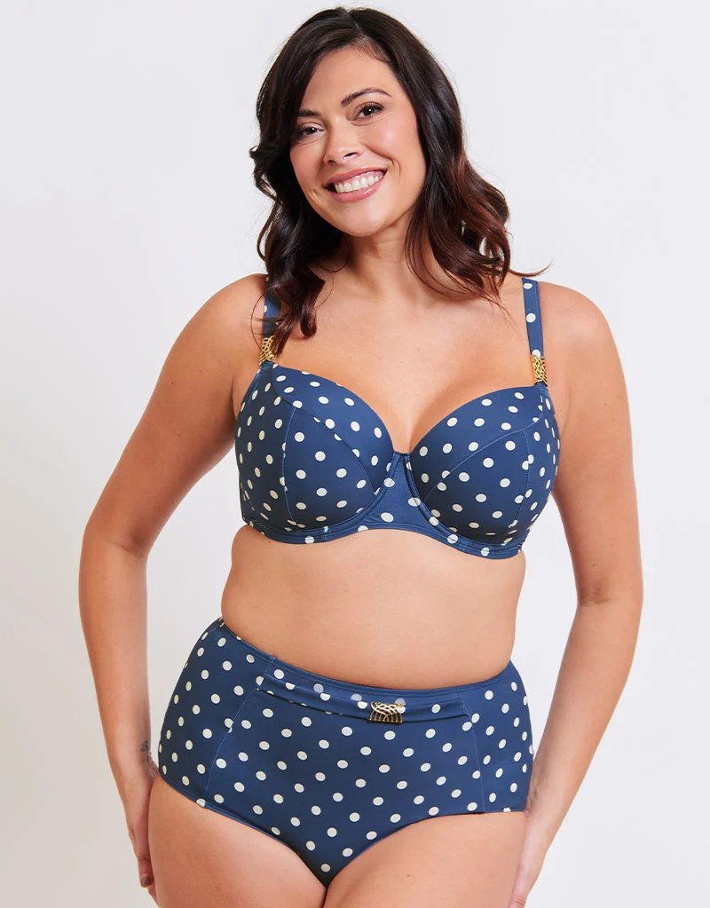 Flirtelle Salento Coast Padded Balcony Bikini Top Polka Dot Print
