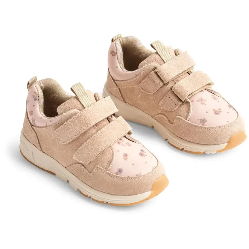 Wheat Toney Sneaker mit Klettverschluss und Print – rosabeige Blumen