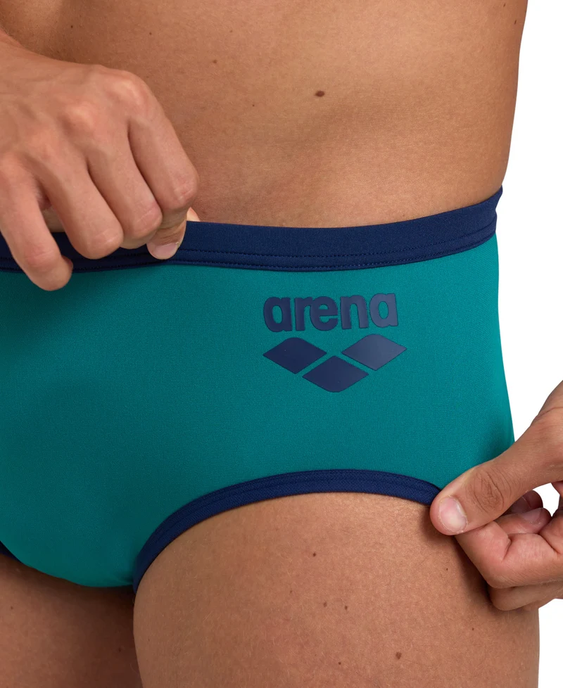 Arena Herren ONE 12 cm Brief Biglogo Green Lake-Navy