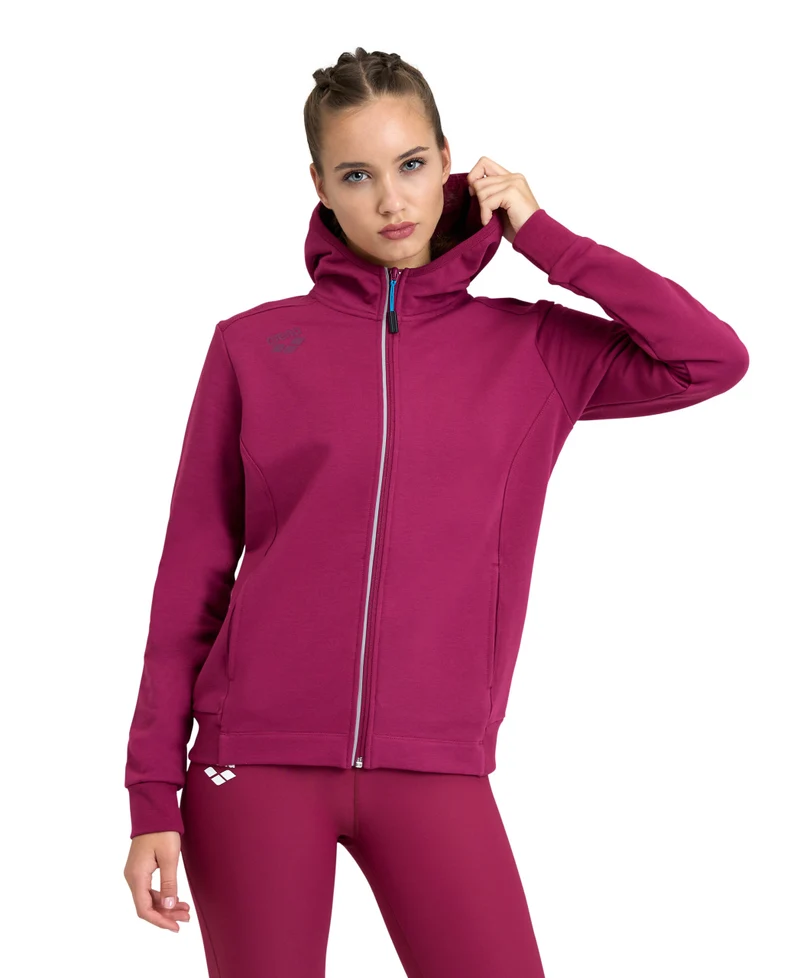 Arena Damen Sport Kapuzenjacke Panel Red Fandango