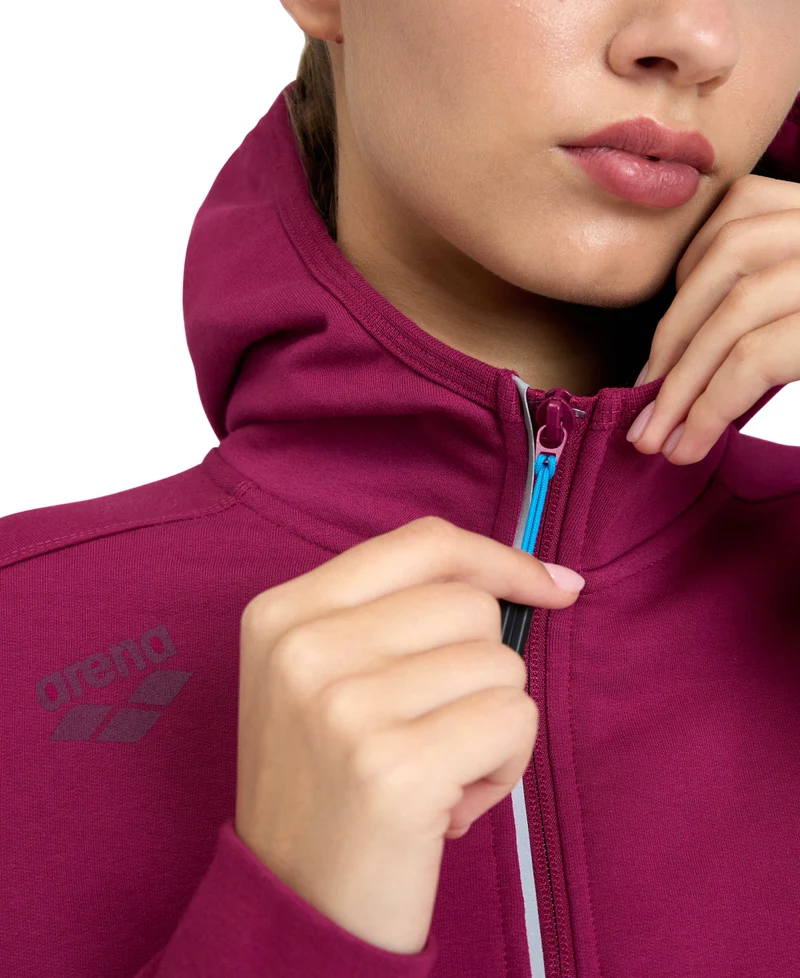 Arena Damen Sport Kapuzenjacke Panel Red Fandango