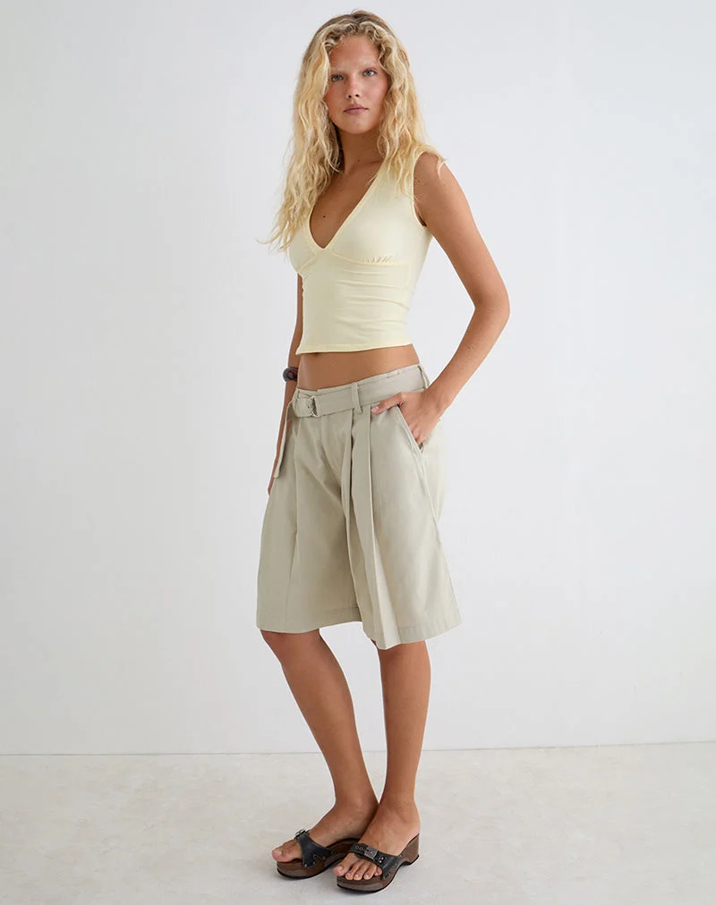 Niso Utility-Shorts aus Baumwoll-Twill in der Farbe „Latte“