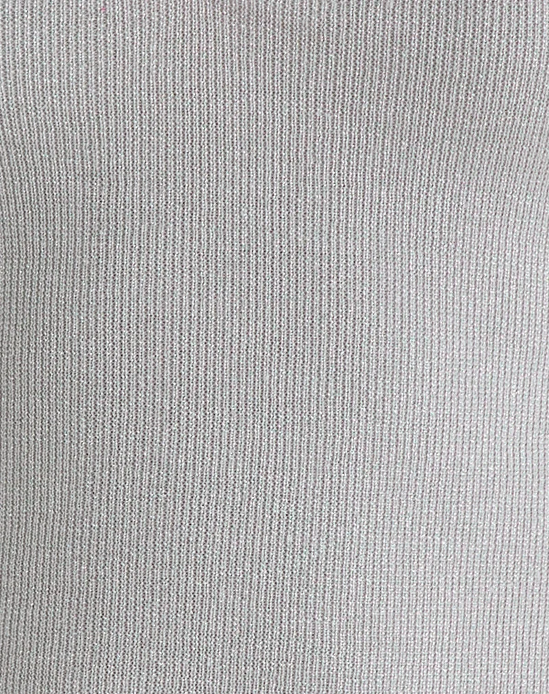 Mirelda-Trägerhemd in Lurex-Silber