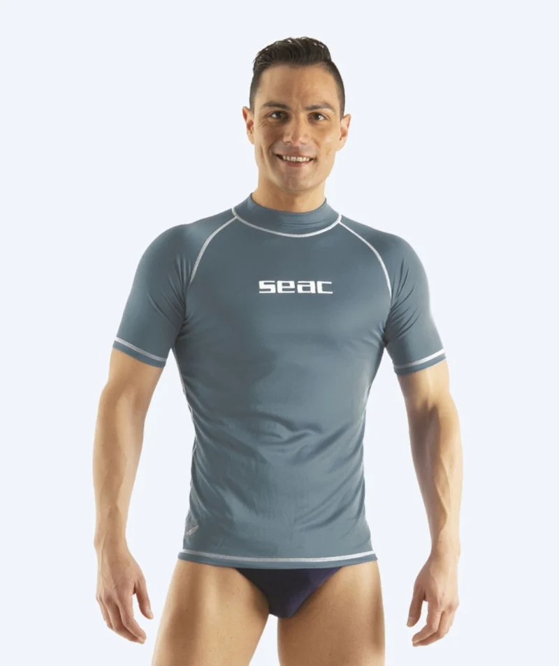 SEAC UV Shirt für Herren - T-Sun Short - Grau/Weiß
