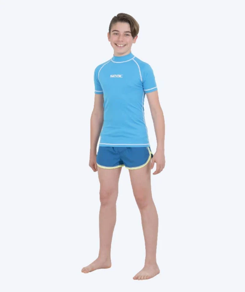 SEAC UV Shirt für Kinder - T-Sun Short - Blau/Weiß