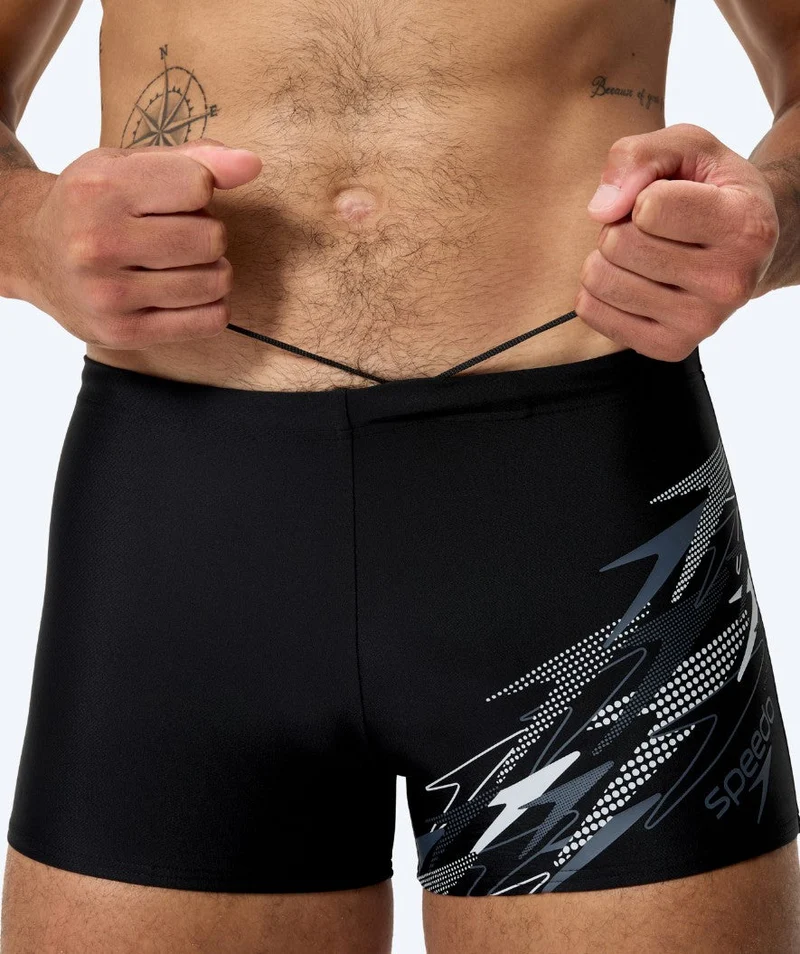 Speedo Aquashorts für Herren - Medley Logo - Schwarz/Hellgrau