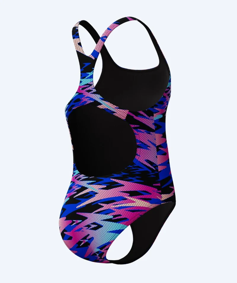 Speedo Badeanzug für Mädchen - Hyperboom Print Medalist - Blau/Rosa