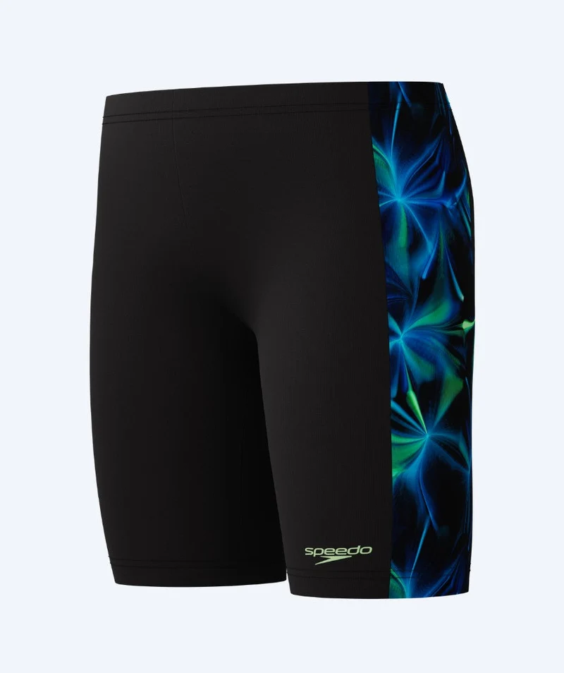 Speedo lange Badehose für Jungen - Print Panel - Schwarz/Grün