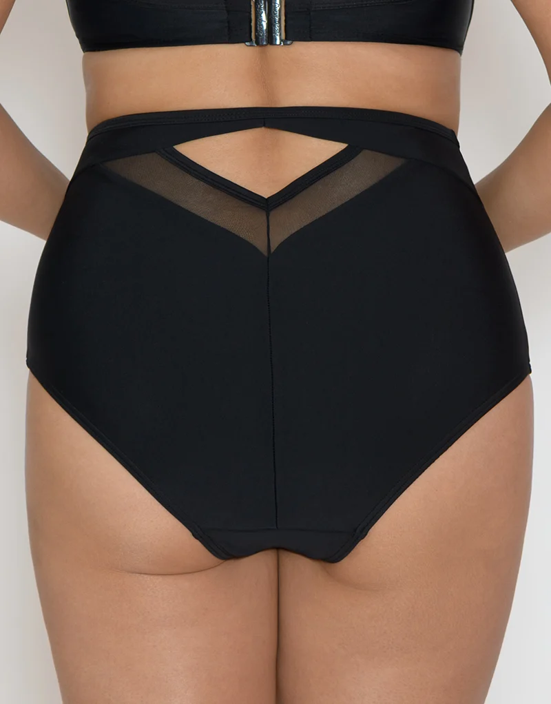 Curvy Kate Sheer Class High Waist Bikini Brief Black