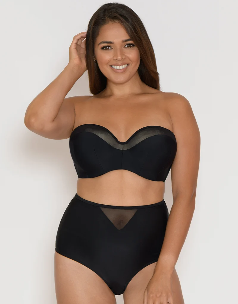 Curvy Kate Sheer Class High Waist Bikini Brief Black