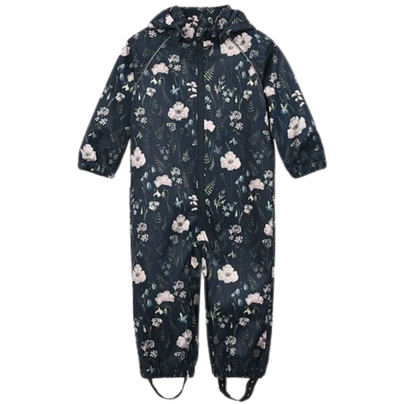 Minymo Softshell-Anzug - Blumen - Blaue Nächte