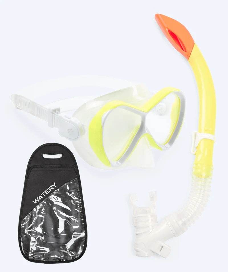 Watery Combo Schnorchelset für Kinder - Triton Semi-dry - Gelb
