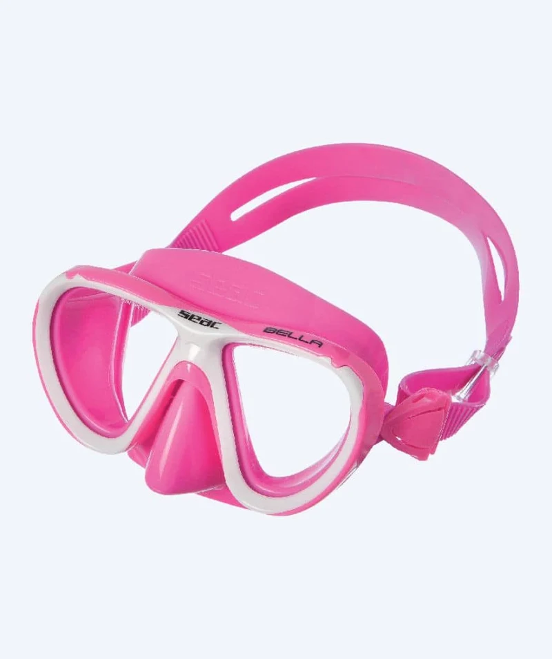SEAC Combo Schnorchelset für Kinder (ab 3 Jahre) - Bella - Rosa/Weiß