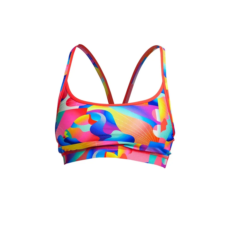 Funkita Damen Bikini Oberteil Sports Top Radar Range