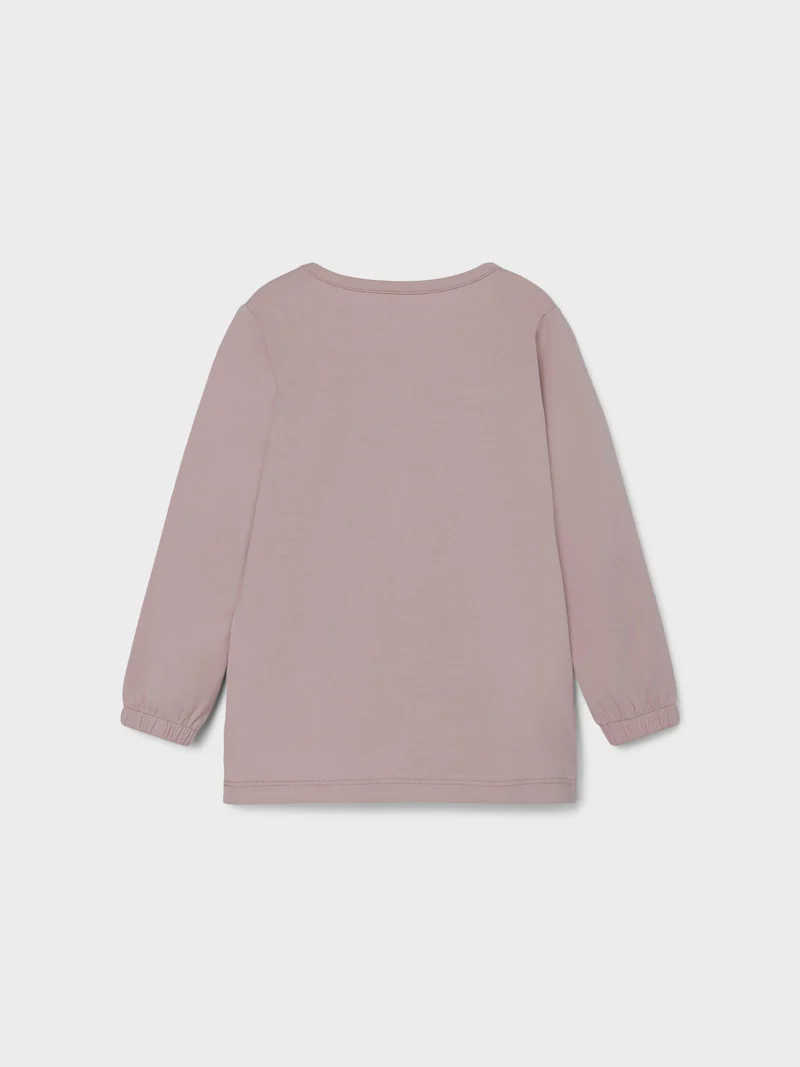 Langarmshirt mit Namen – Minnie Maus – Violett-Eis