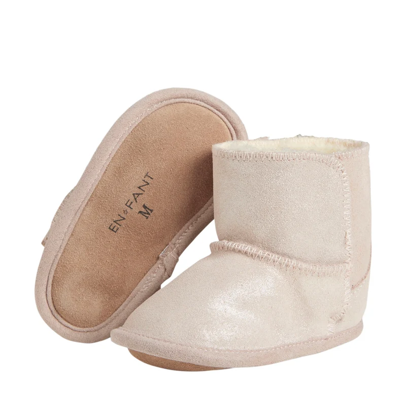 En Fant Lammlederstiefel mit Glitzer - Rose Dust