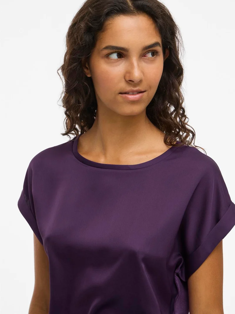 VIELLETTE S/S SATIN TOP - NOOS