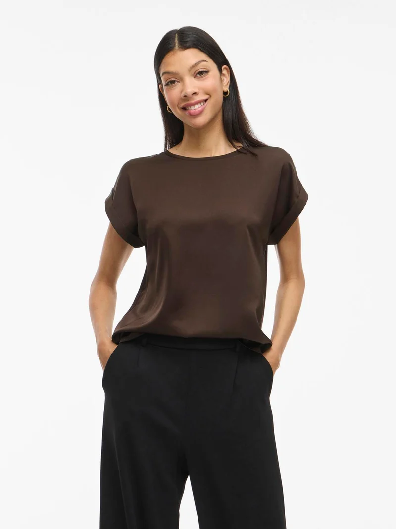 VIELLETTE S/S SATIN TOP - NOOS