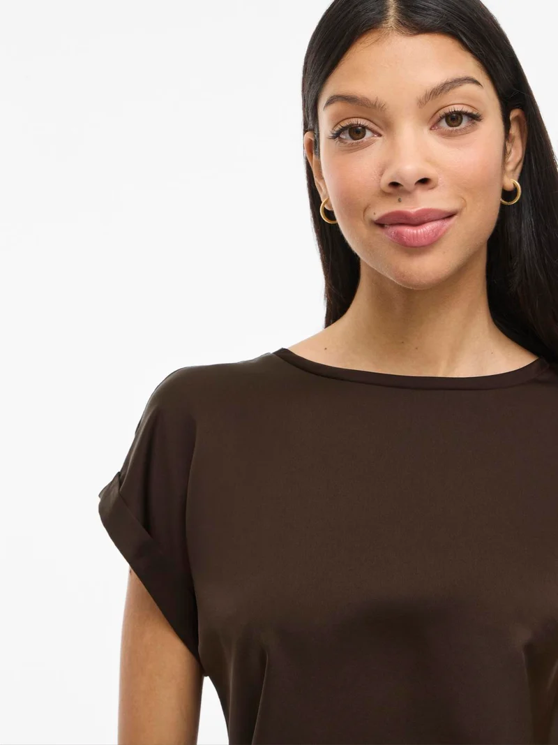 VIELLETTE S/S SATIN TOP - NOOS