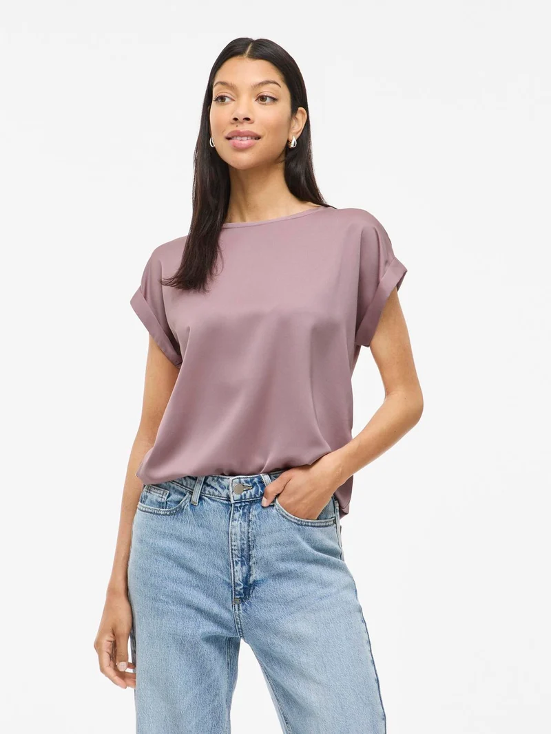 VIELLETTE S/S SATIN TOP
