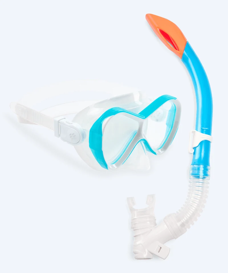 Watery Combo Schnorchelset für Kinder - Triton Semi-dry - Hellblau