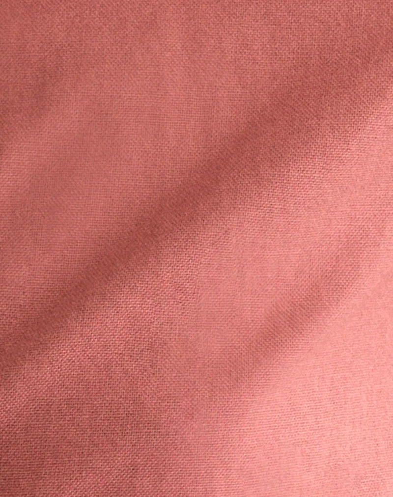 Izah Bolero-Top mit Schlüssellochausschnitt aus Leinen in Toskanarot