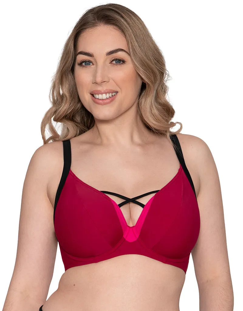 Curvy Kate Subtropic Plunge Bikini Top Cherry Red/Pink