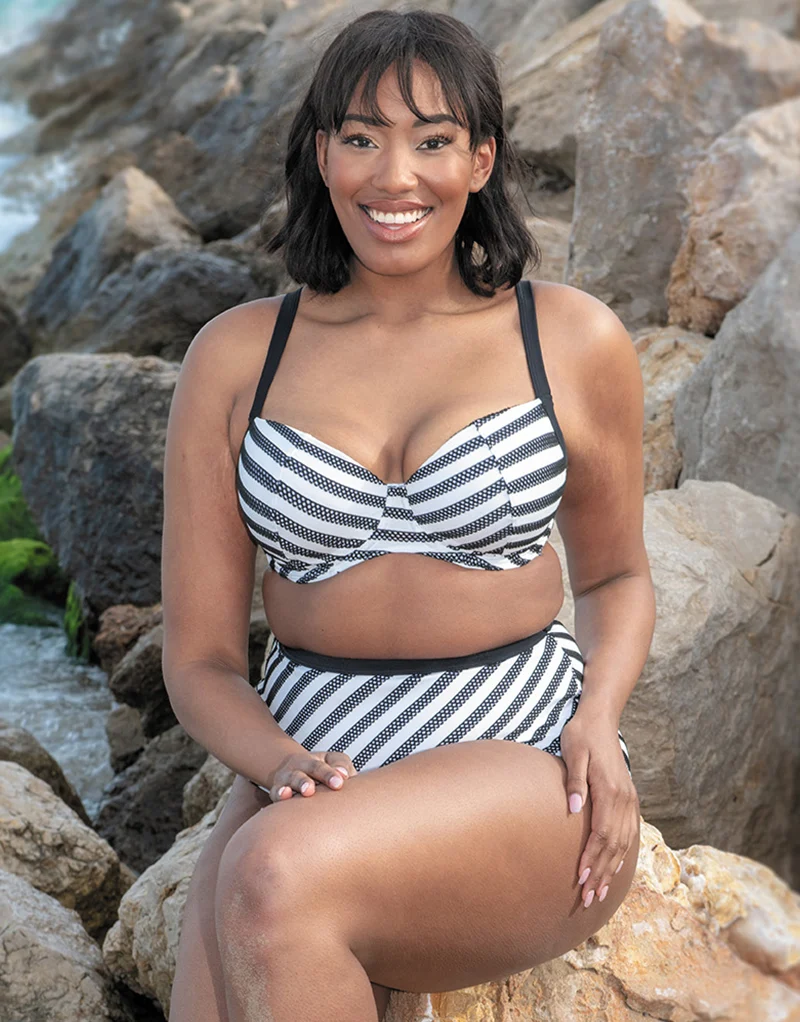 Curvy Kate Sunseeker Padded Balcony Bikini Top Monochrome