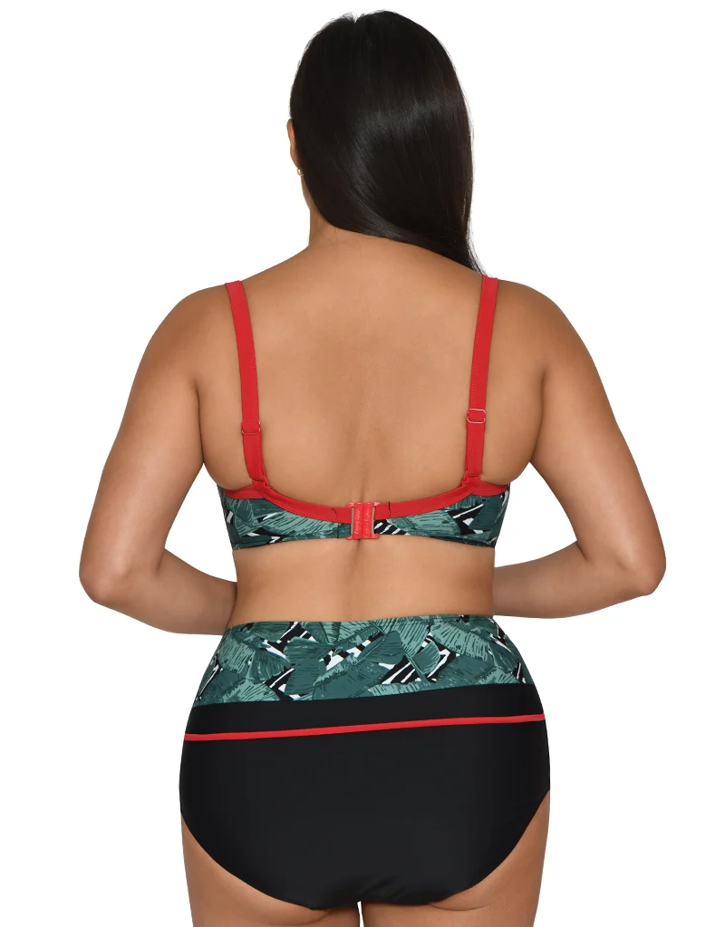 Curvy Kate Paradise Palm Padded Balcony Bikini Top Palm Print
