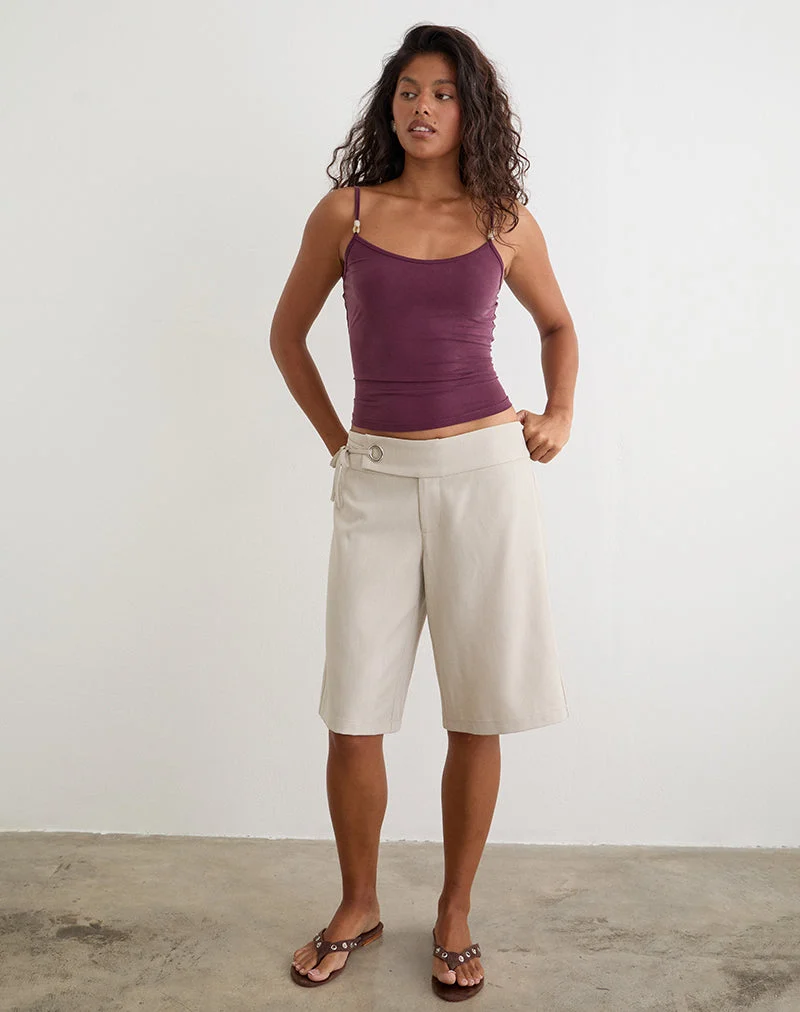 Tora Longline-Shorts mit Bindeband in der Farbe „Tailoring Stone“