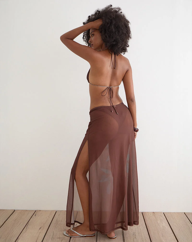 Dartina Maxi-Sliprock in Braun mit blauer Wüstenrose