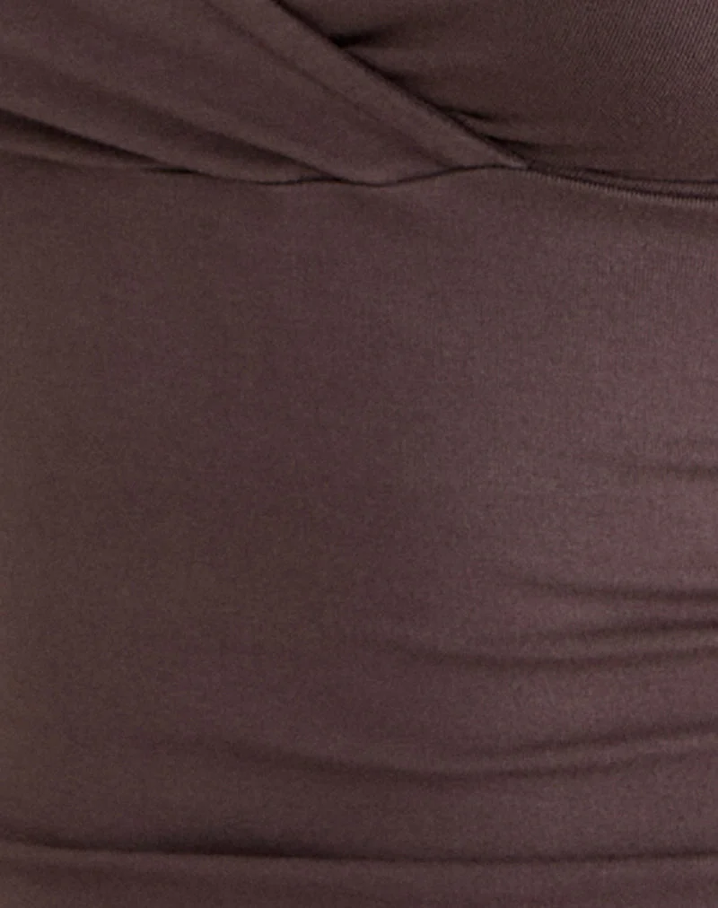 Trudis Wickeloberteil mit Viertelärmeln aus Rayon-Jersey in der Farbe „Peppercorn“