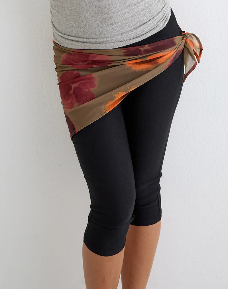 Arpi-Schal in quadratischer Form aus Chiffon, „Petals Script“, Farbe: Olive