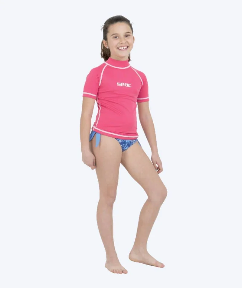 SEAC UV Shirt für Kinder - T-Sun Short - Rosa/Weiß