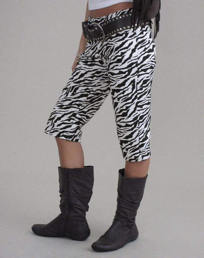 Seni Capri aus Zebra-Twill der 90er Jahre, schwarz