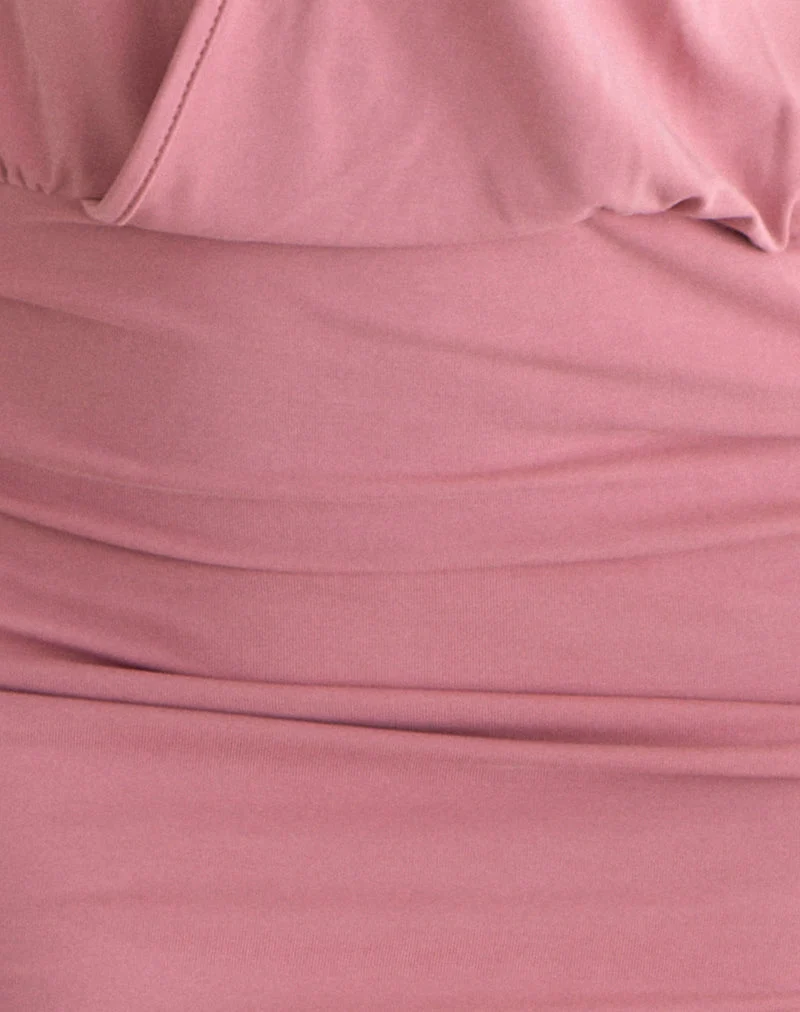 Jolicia Mini-Kleid mit Neckholder-Ausschnitt in Cupro-Rosa