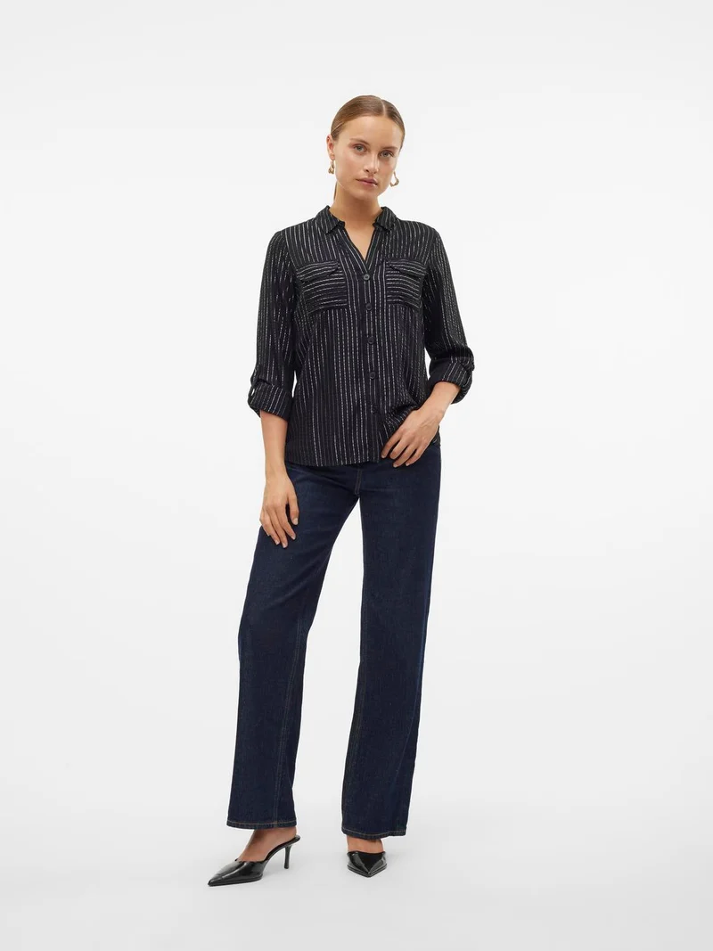 VMBUMPY LS GLITTER SHIRT WVN GA NOOS