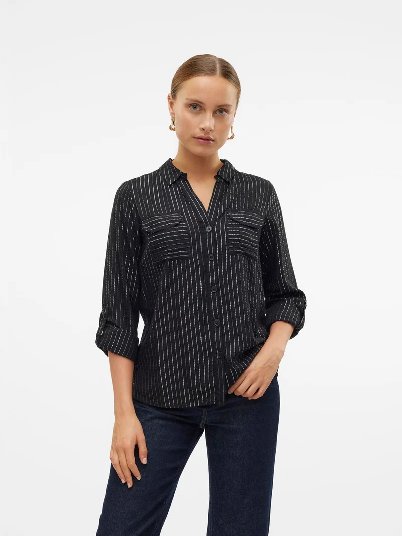 VMBUMPY LS GLITTER SHIRT WVN GA NOOS