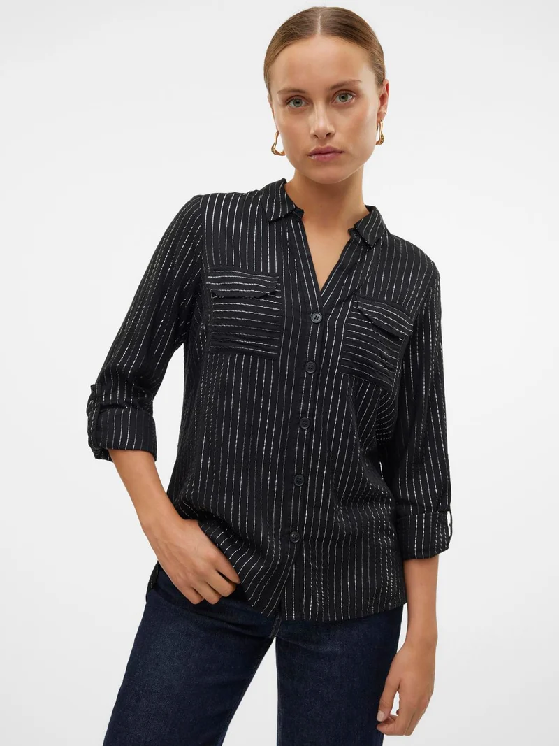 VMBUMPY LS GLITTER SHIRT WVN GA NOOS
