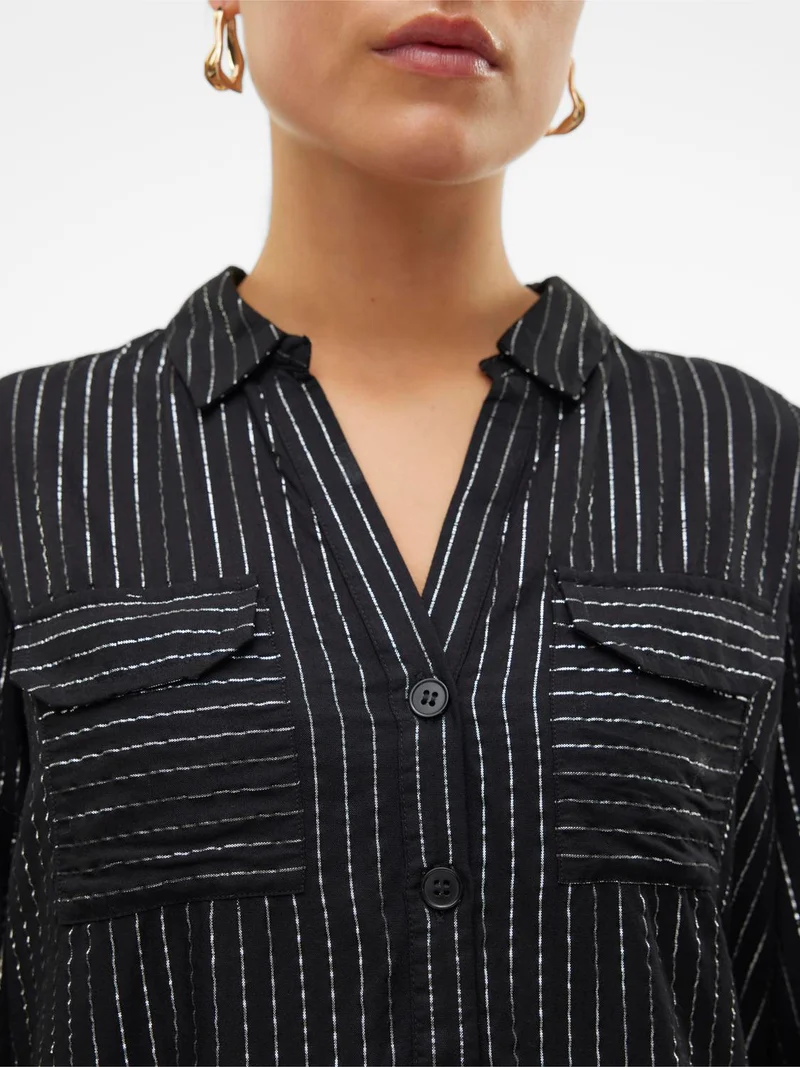 VMBUMPY LS GLITTER SHIRT WVN GA NOOS