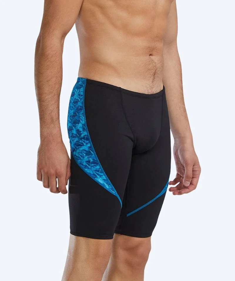 TYR lange Badehose für Herren - Curve Splice - Schwarz/Hellblau