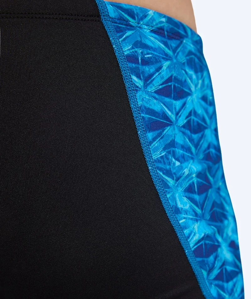 TYR lange Badehose für Herren - Curve Splice - Schwarz/Hellblau