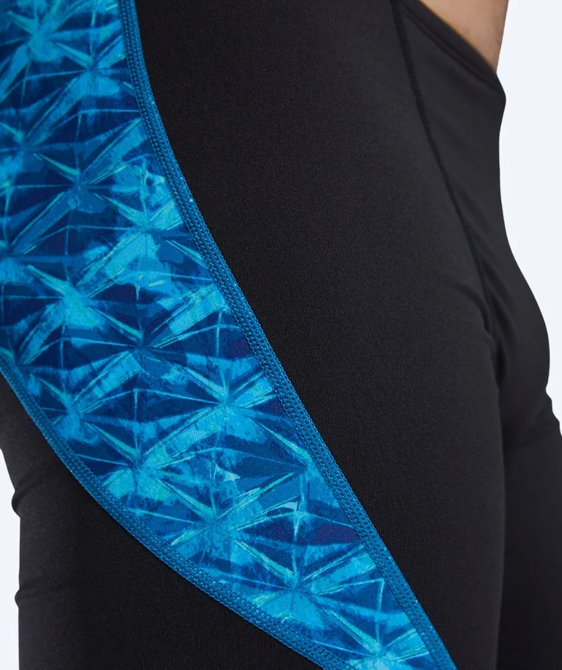TYR lange Badehose für Herren - Curve Splice - Schwarz/Hellblau