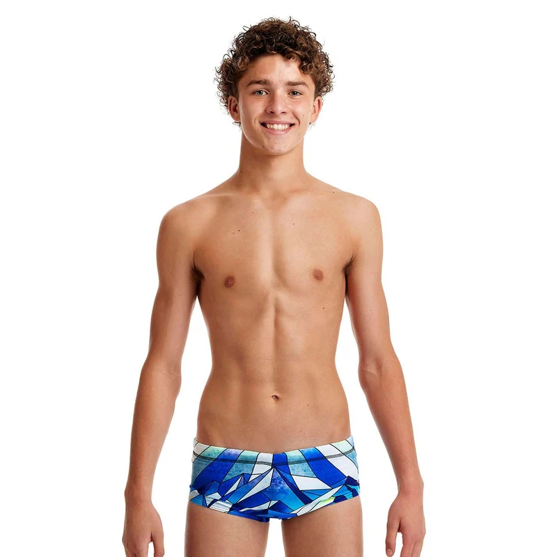 Funky Trunks Boys Sidewinder Trunk Blue Ascent