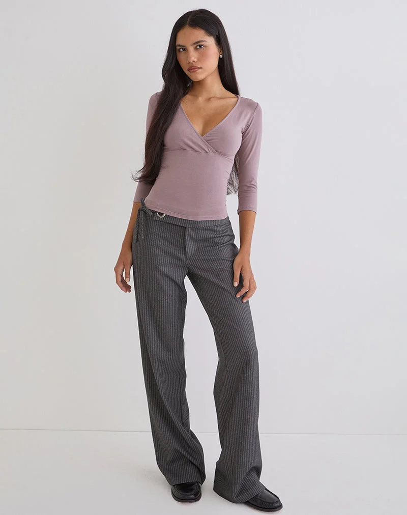 Trudis Wickeloberteil mit viertellangen Ärmeln aus Jersey in der Farbe „Dusty Mauve“